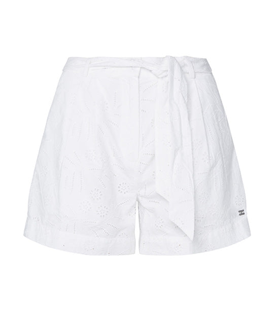 Broderie Anglaise Pure Cotton Shorts Th Optic White