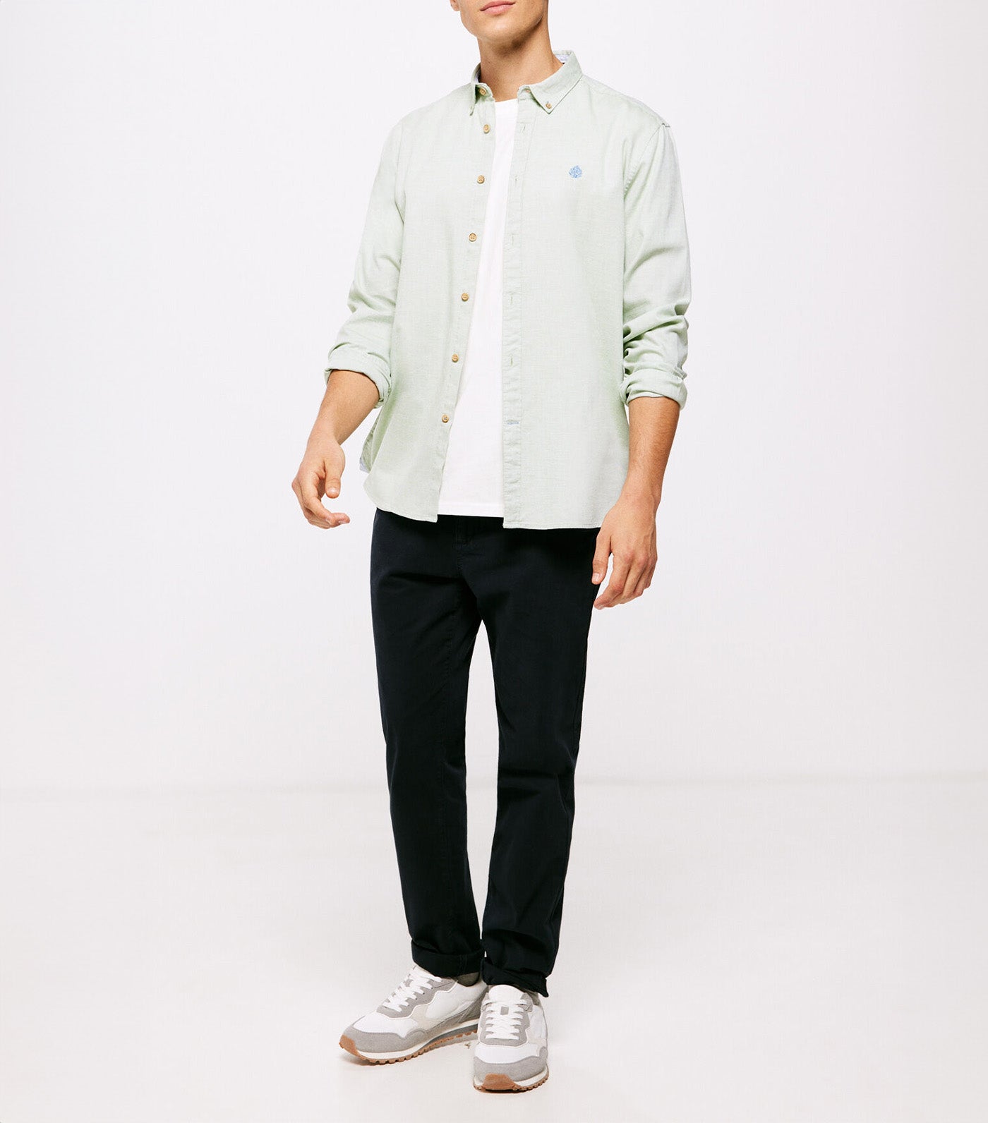 Colored Structured Shirt Green