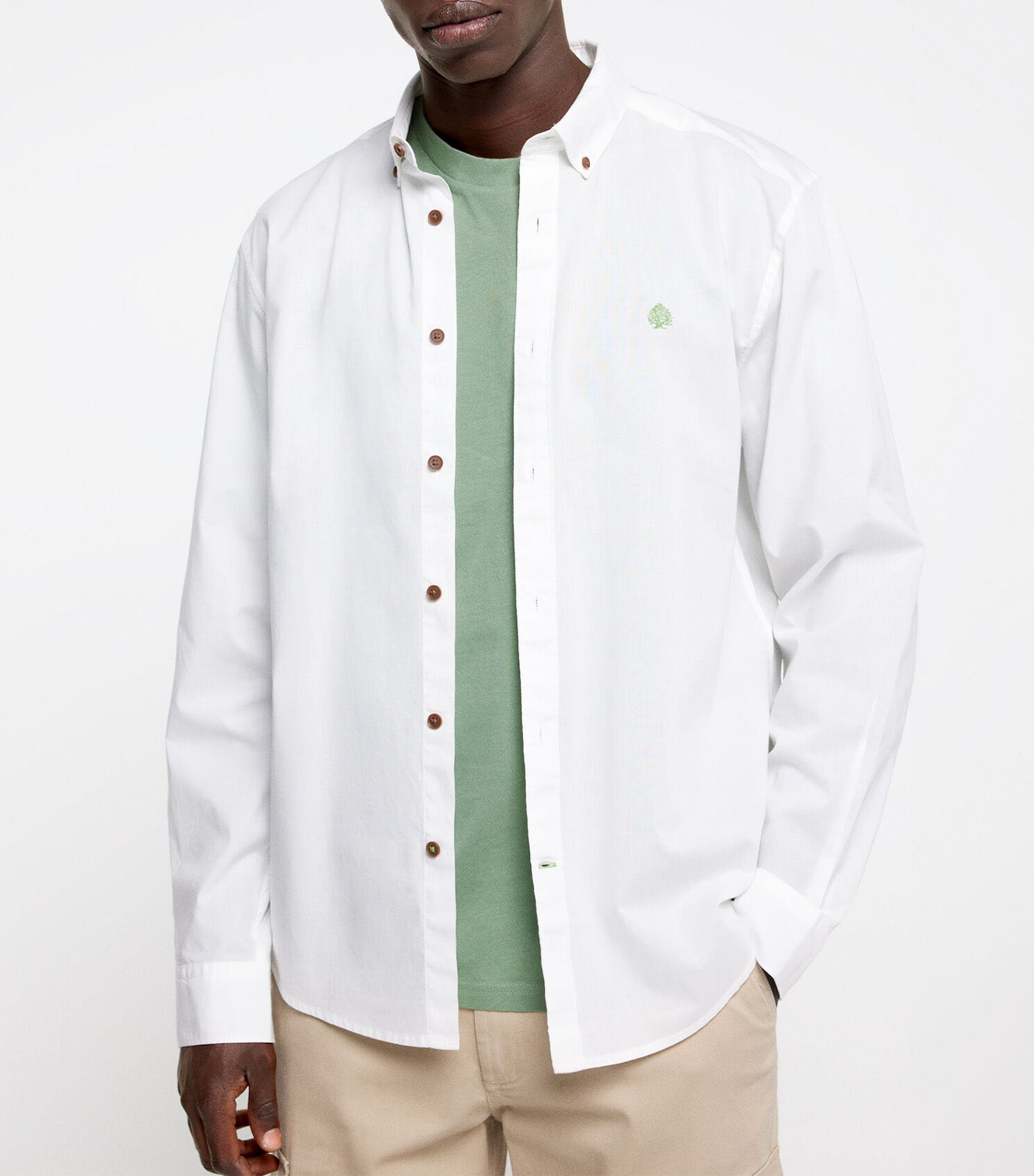 Colored Oxford Poplin Shirt White