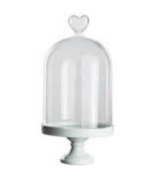 Sugarplum Lifestyle Laila Glass Cloche with Porcelain Base