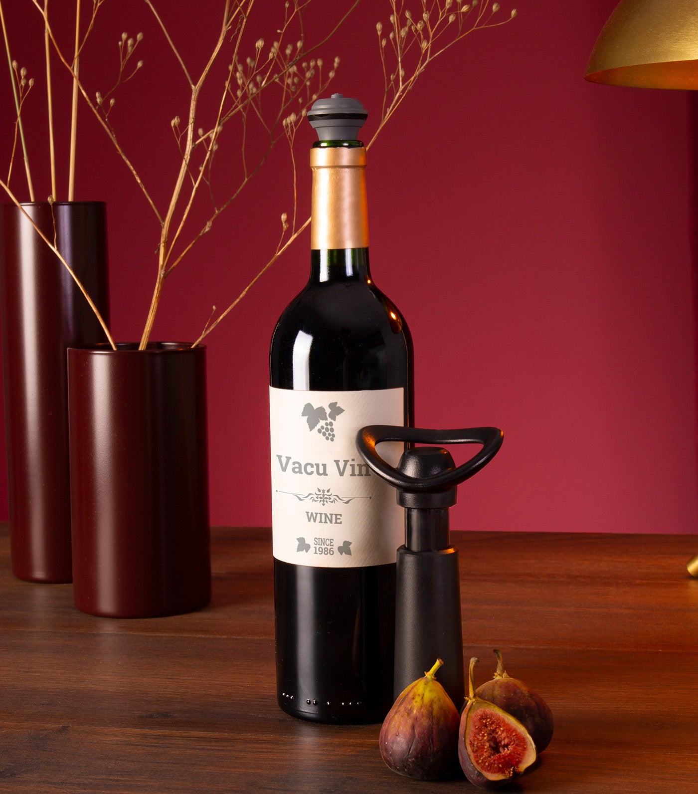 Wine Saver Concerto Black Gift Set - 1 Pump, 3 Stoppers, 1 Server