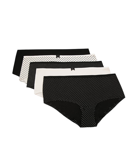 Marks & Spencer 5 Pack Lace Waisted Midi Briefs - Almond Mix