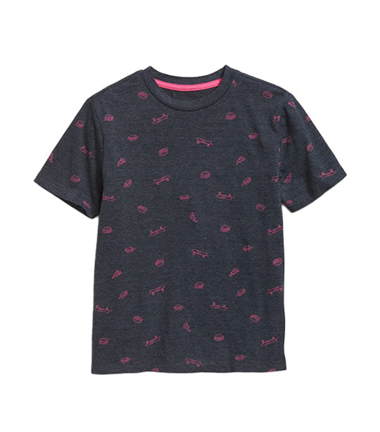 Softest Printed Crew-Neck T-Shirt for Boys Skateboard
