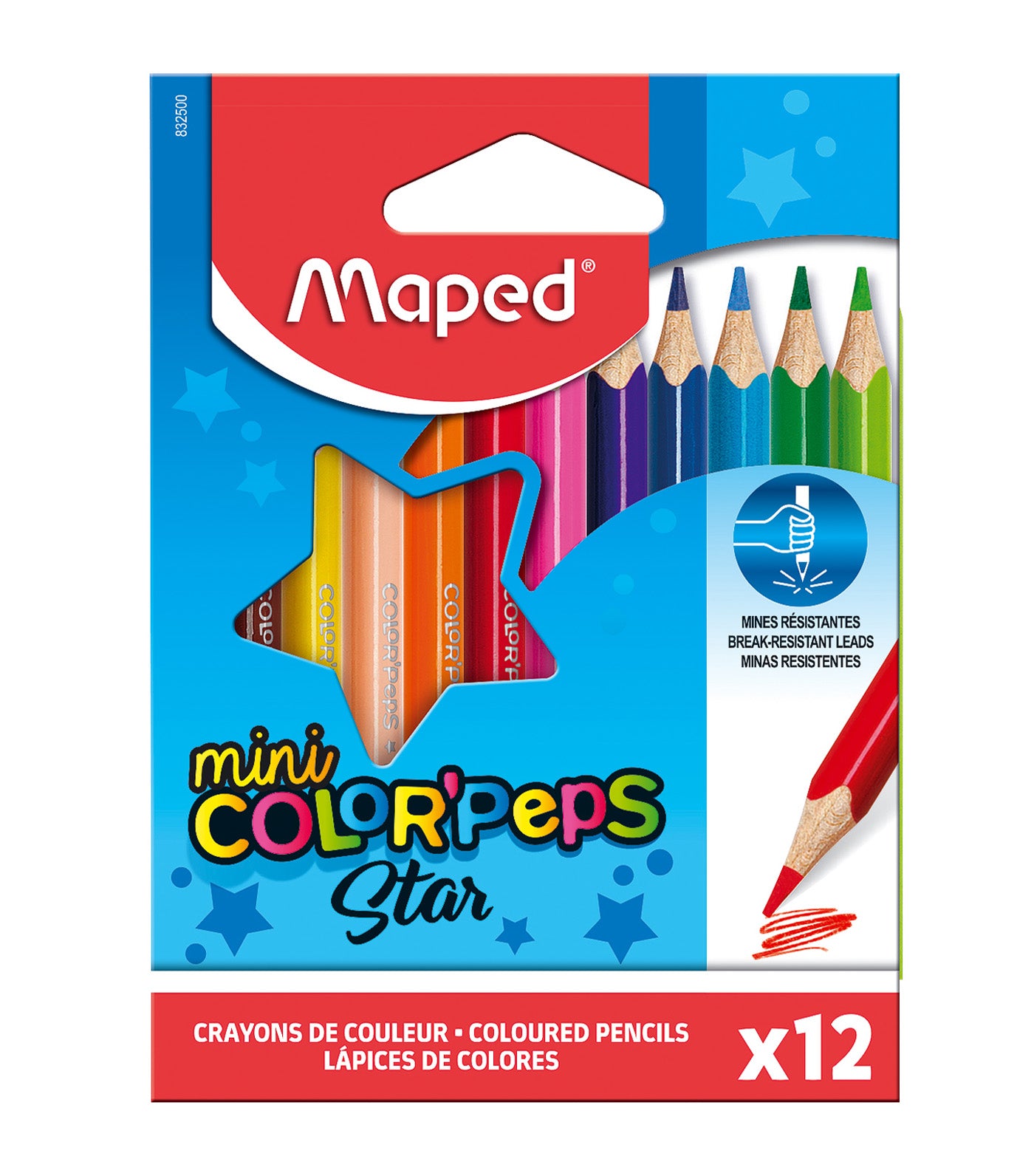 Mini Color'Peps Star Colored Pencils x 12