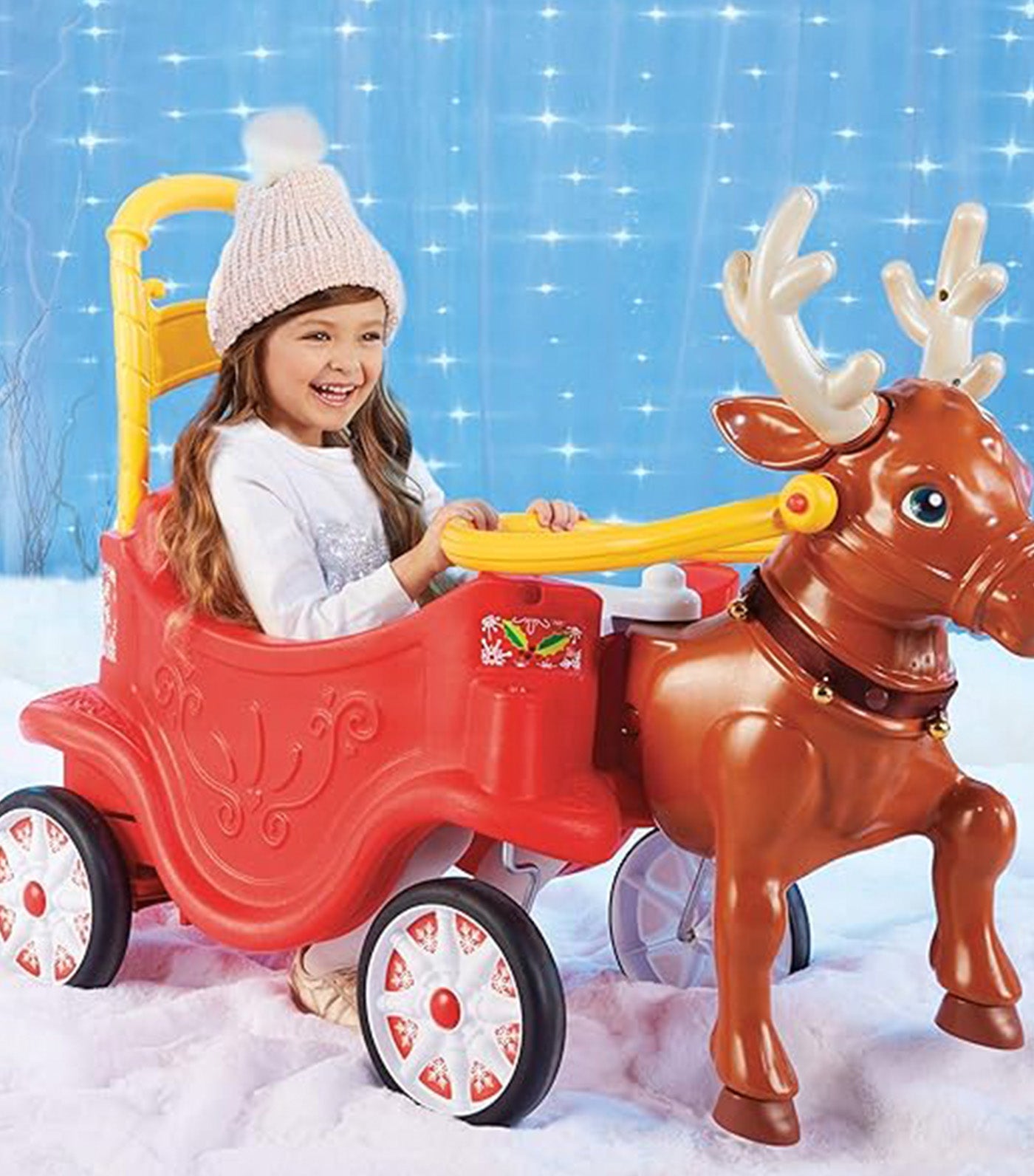 Reindeer Carriage Festive Holiday Ride-On