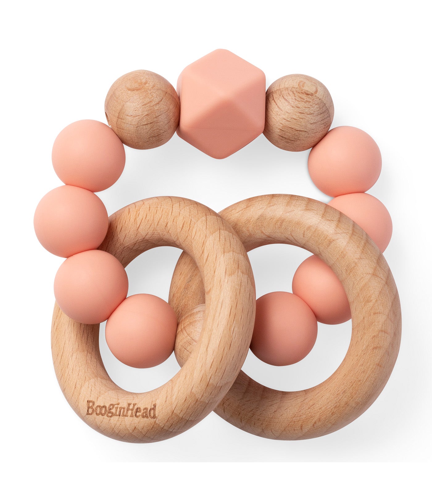 Beaded Silicone Wood Teething Rings