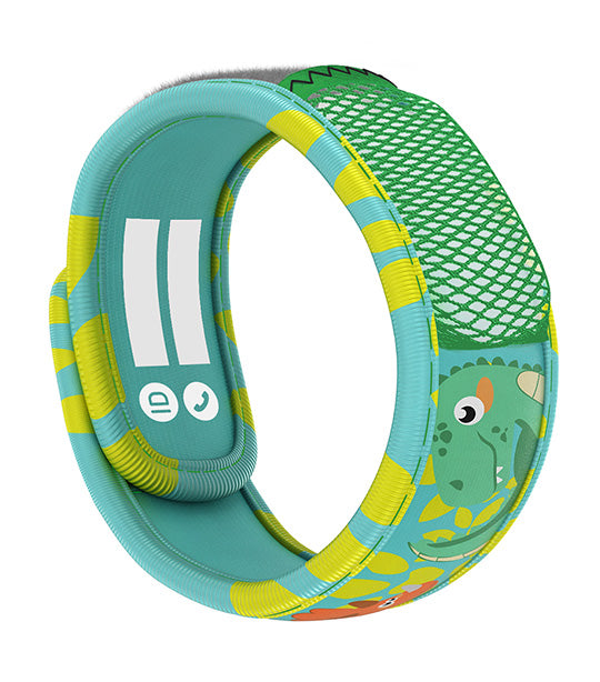 Mosquito Repellent Kids Wristband - Green Dinosaur