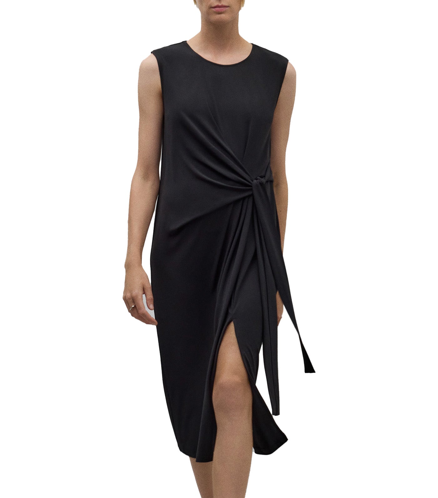 Midi Dress with Knot Black