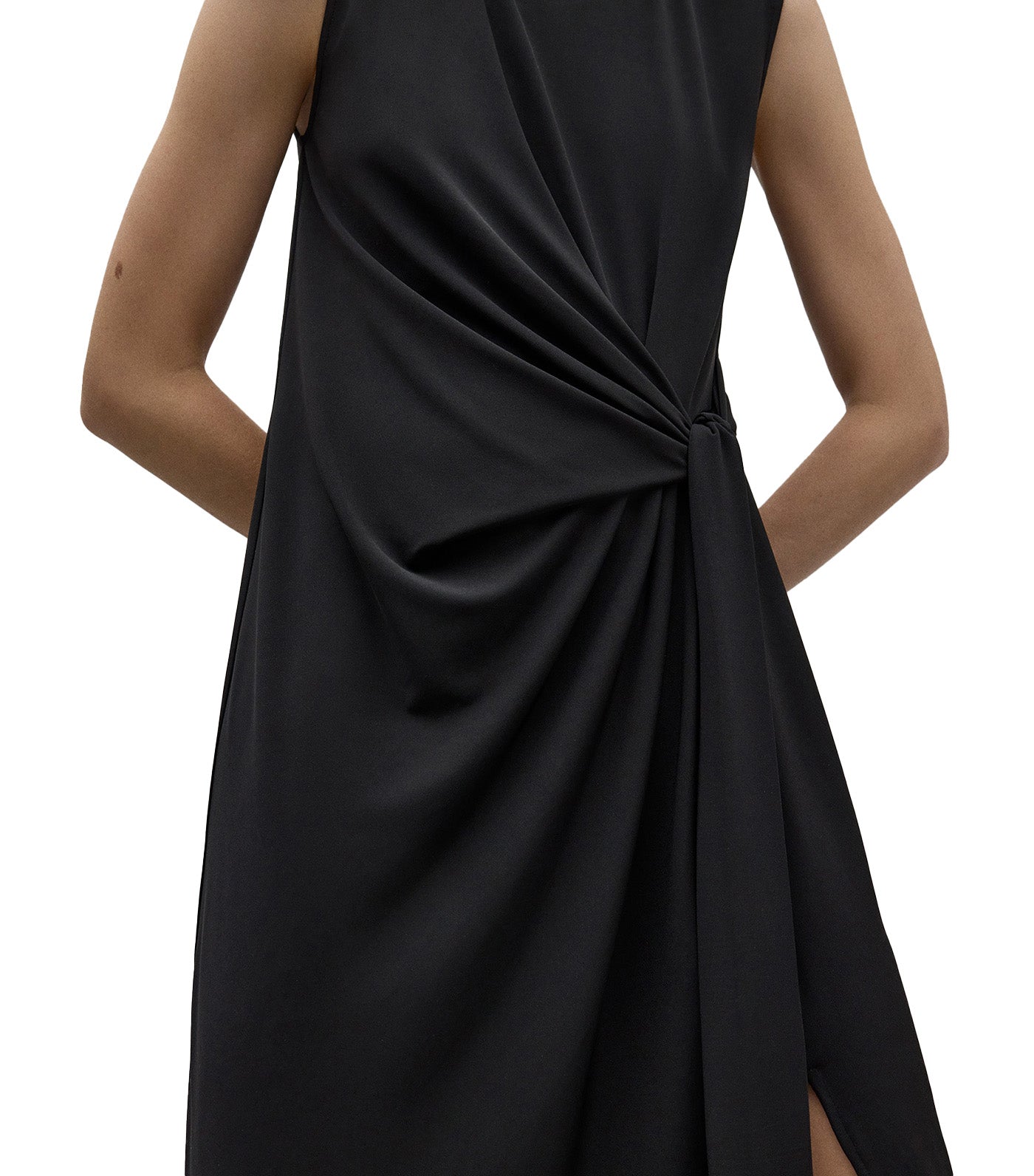 Midi Dress with Knot Black