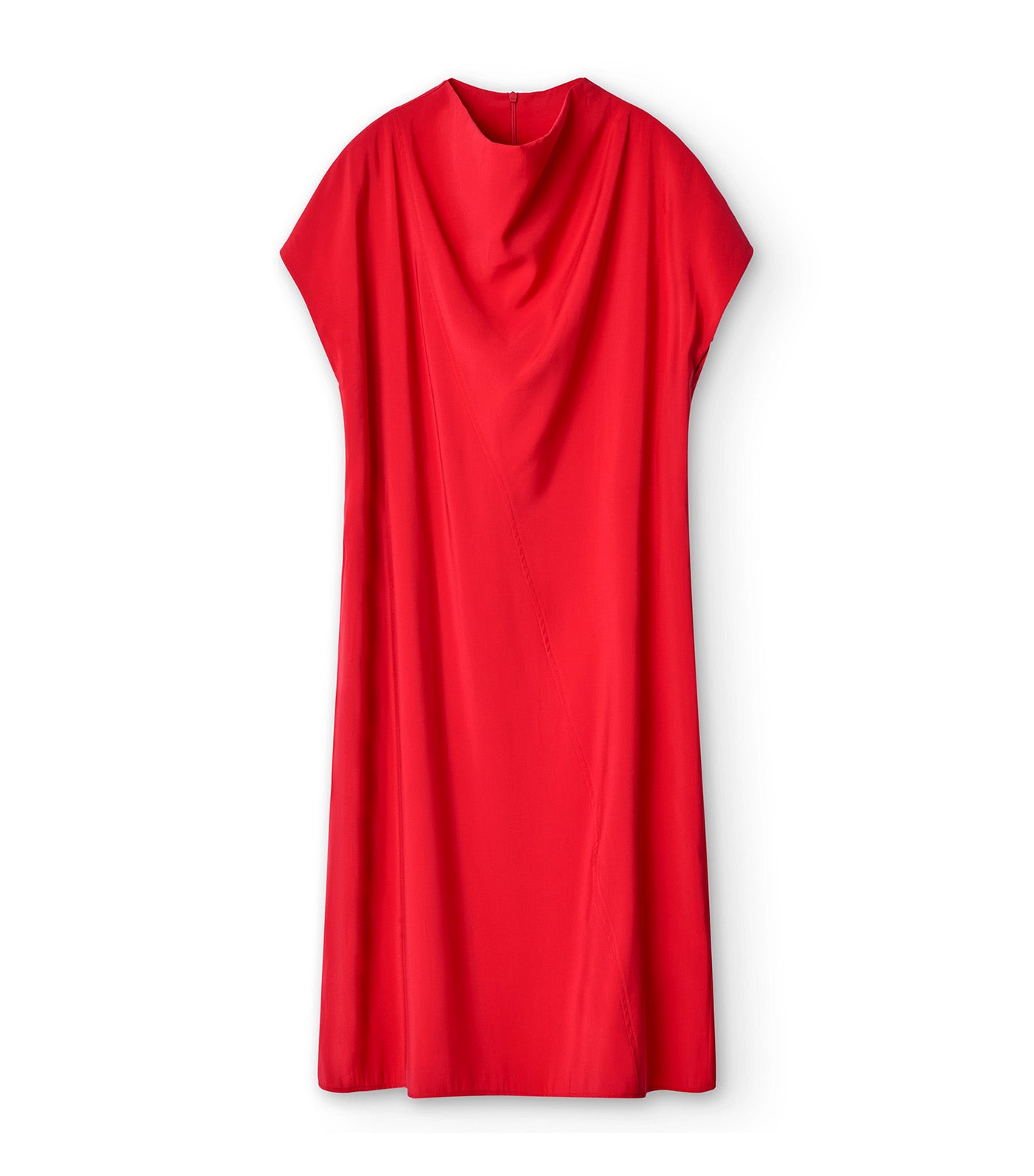 Dress with Draped Neckline Red