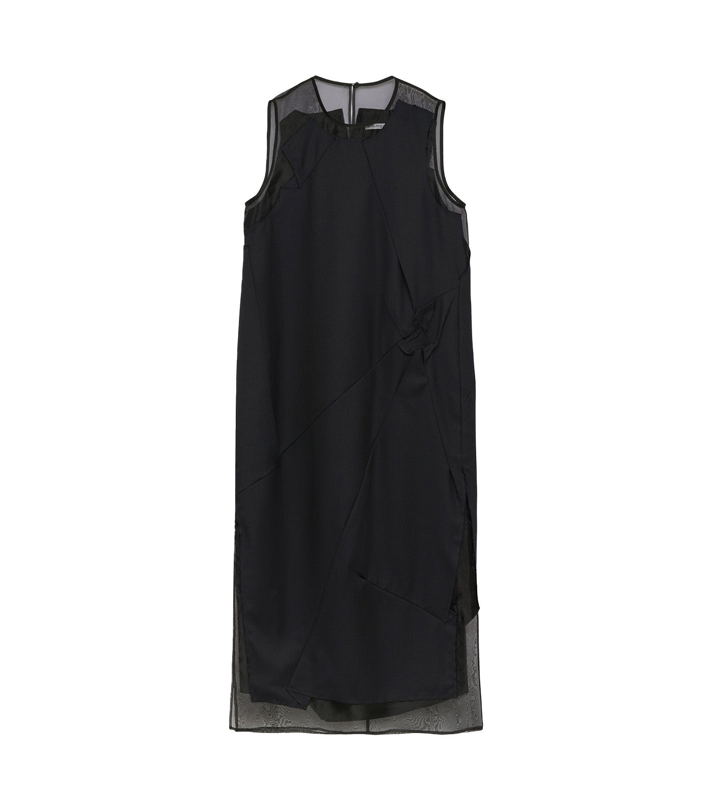 Adolfo Dominguez Contrast Fabric Crinkle Dress Navy Blue