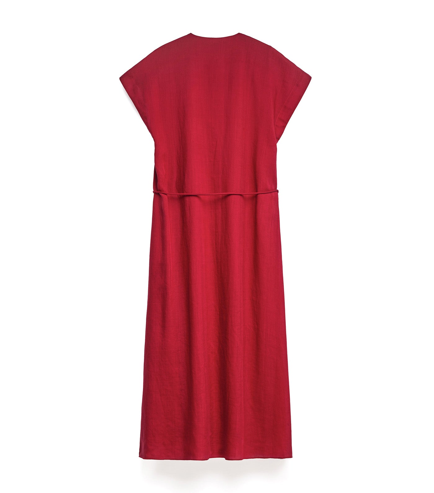 Ramie Blend Midi Dress Raspberry