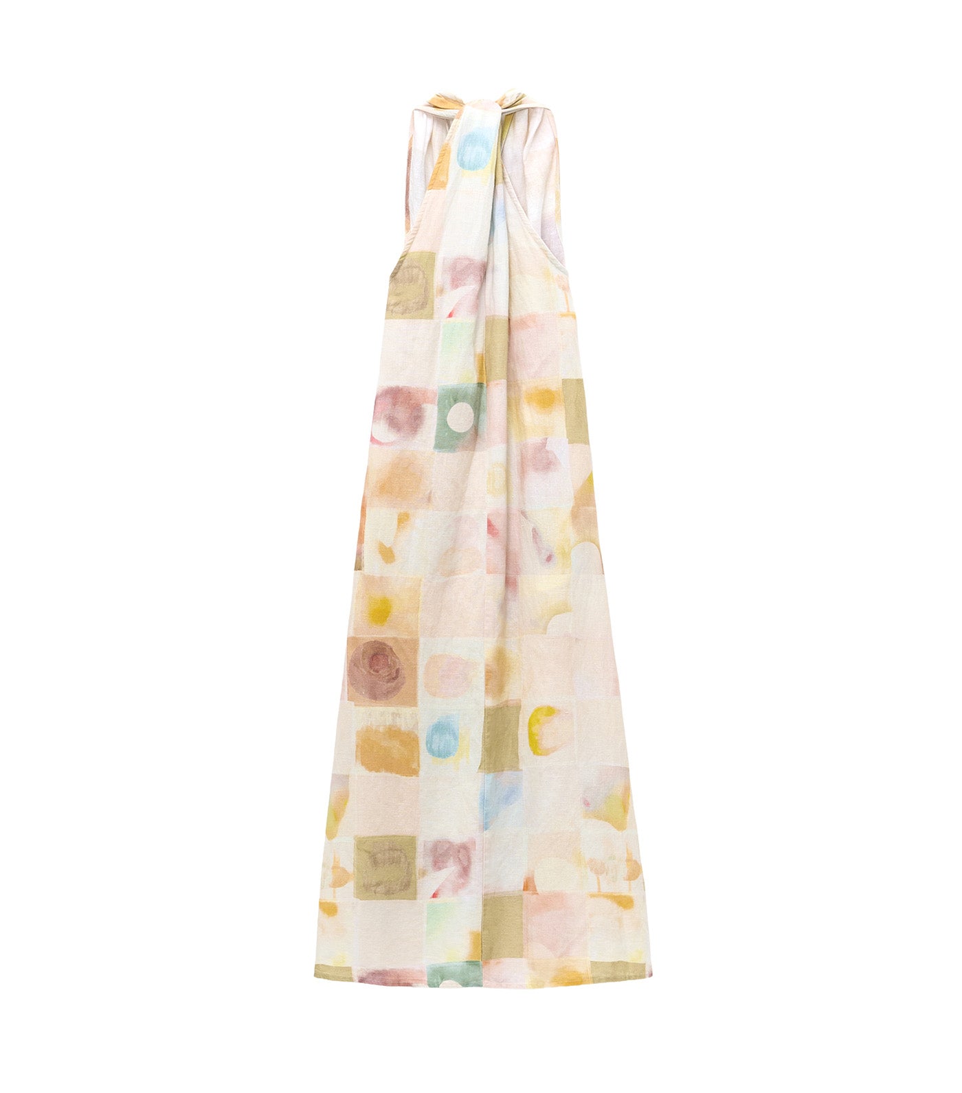 V-Neckline Printed Dress Multicolor