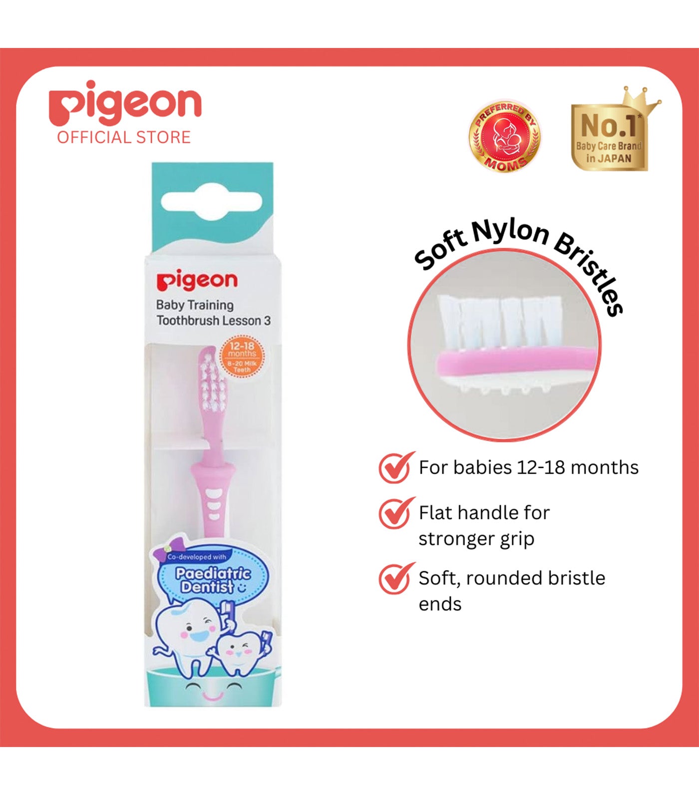 Lesson 2 Baby Training Toothbrush Pink