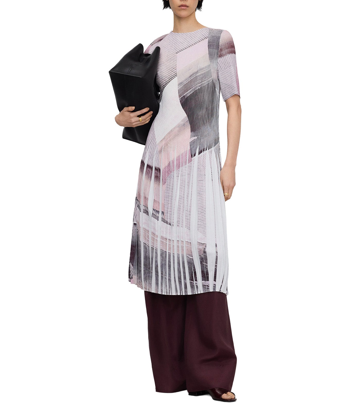 Printed Crinkle Dress Multicolor