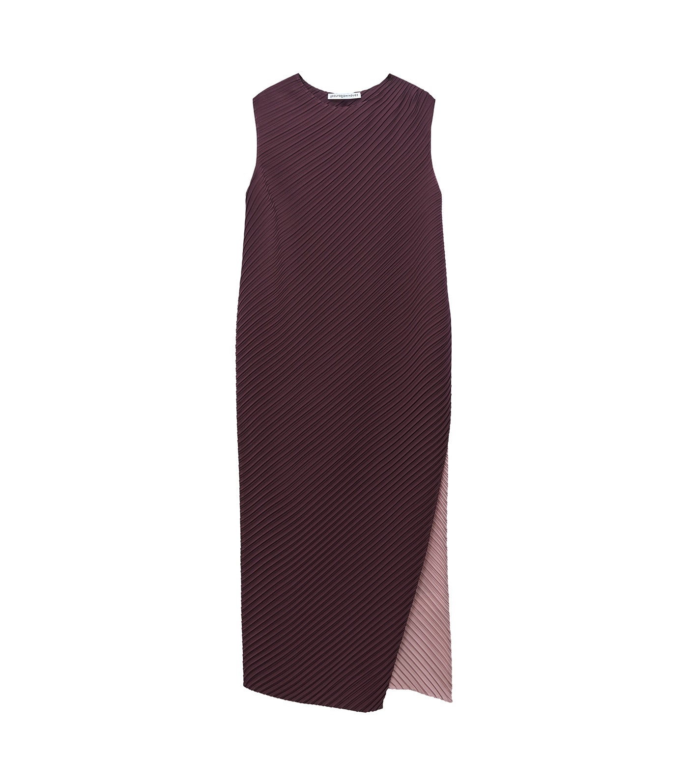 Layered Crinkle Dress Burgundy/Pink