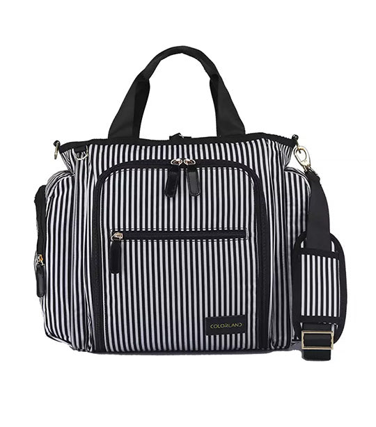 Gabrielle Tote Baby Changing Bag Black Stripes