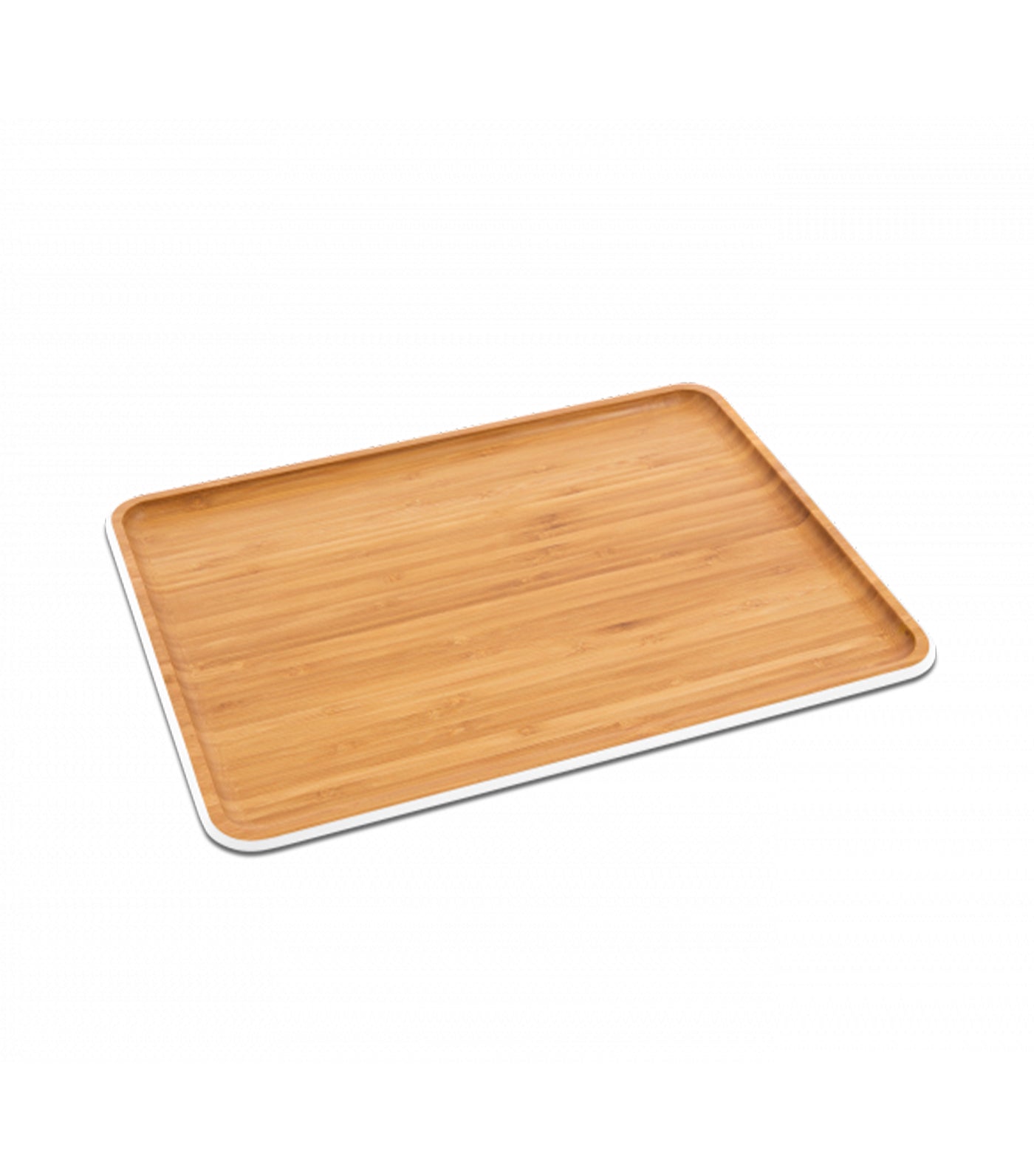 Pebbly Bamboo Serving Tray L - White