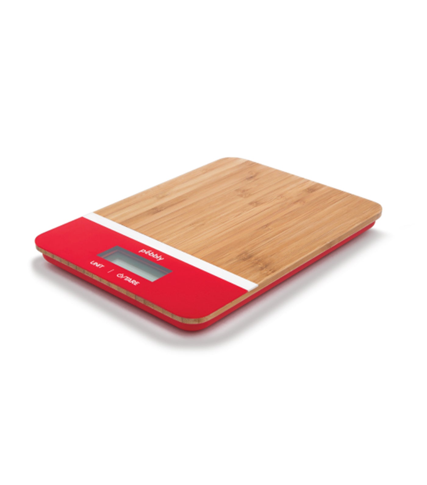 Pebbly Bamboo Kitchen Scale - Red.