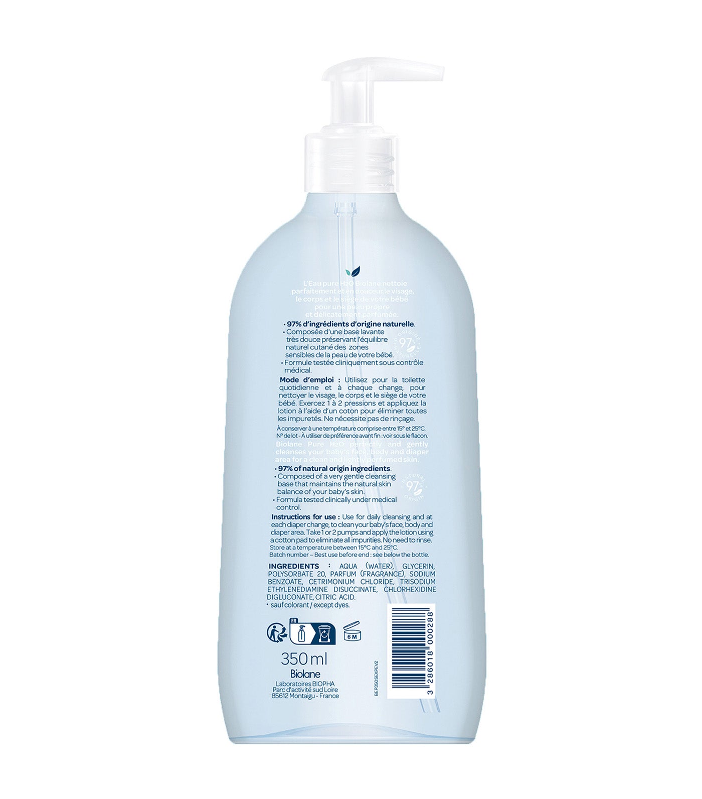 Eau Pure h2O Expert 750ml-Soothes and protects Biolane - Easypara