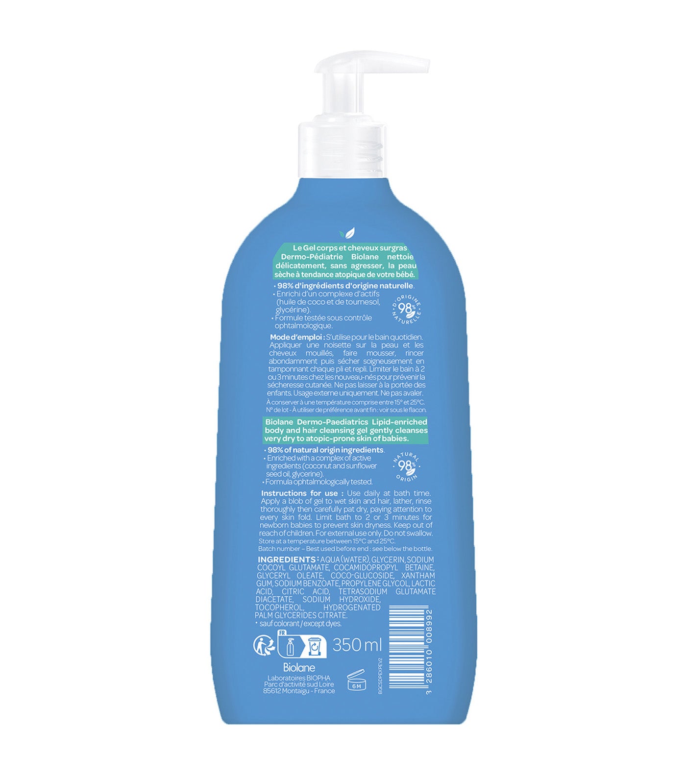 Dermo-Pediatric Lipid-Enriched Body & Hair Cleansing Gel 350ml