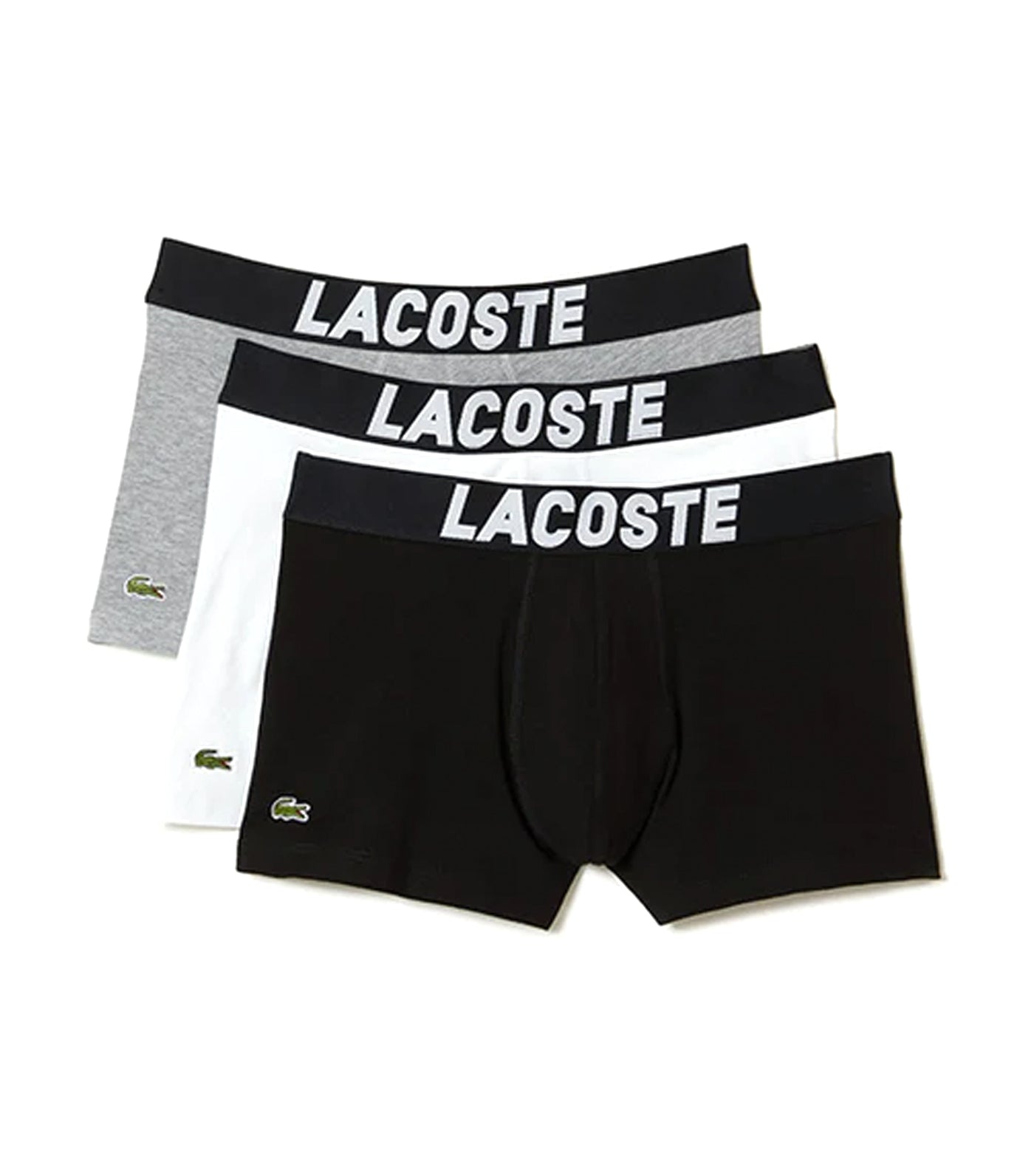 Men's Branded Jersey Trunk Three-Pack Black/White/Silver Chine