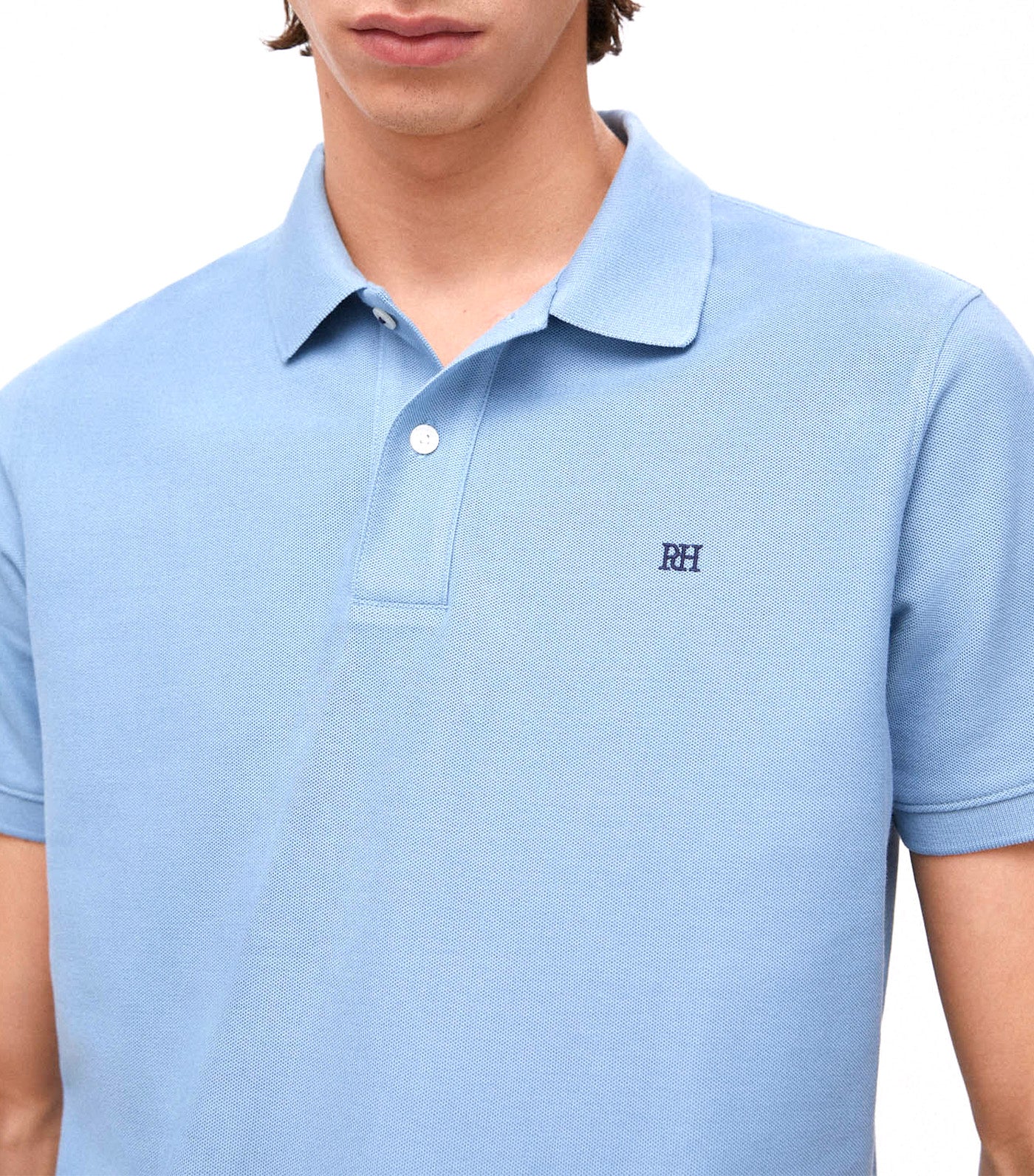 Logo Pique Polo Shirt Blue