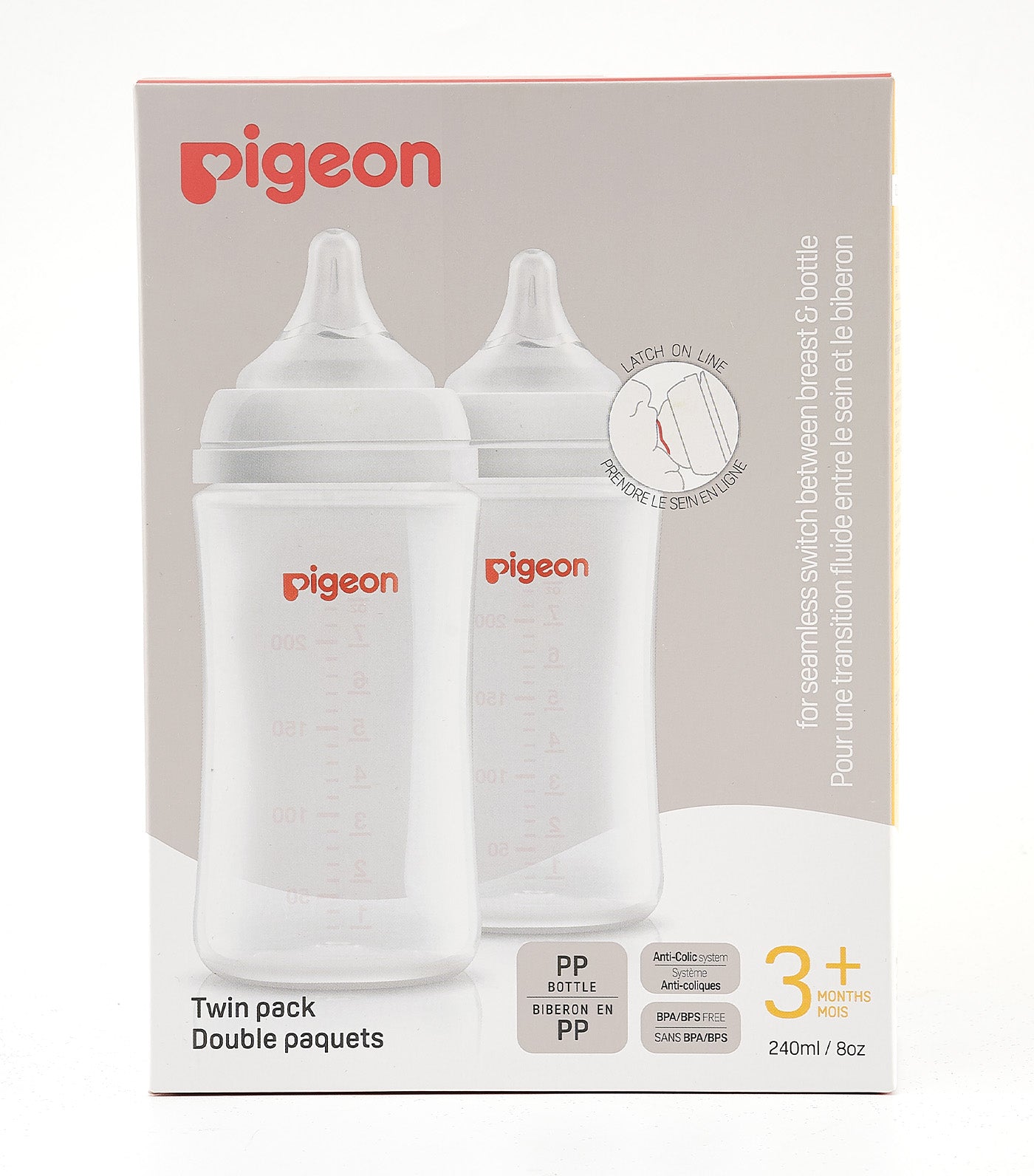 Pigeon Wideneck PP Feeding Bottle 240ml M Size 2 Pack Rustan s