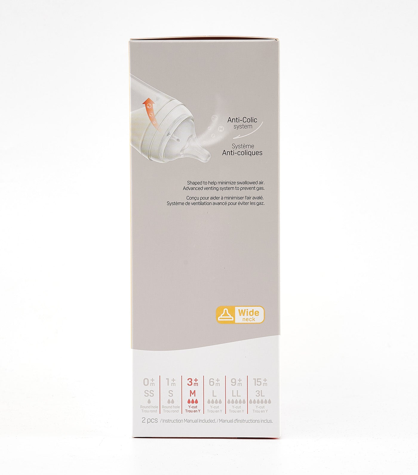 Wideneck PP Feeding Bottle 240ml (M) Size, 2-Pack