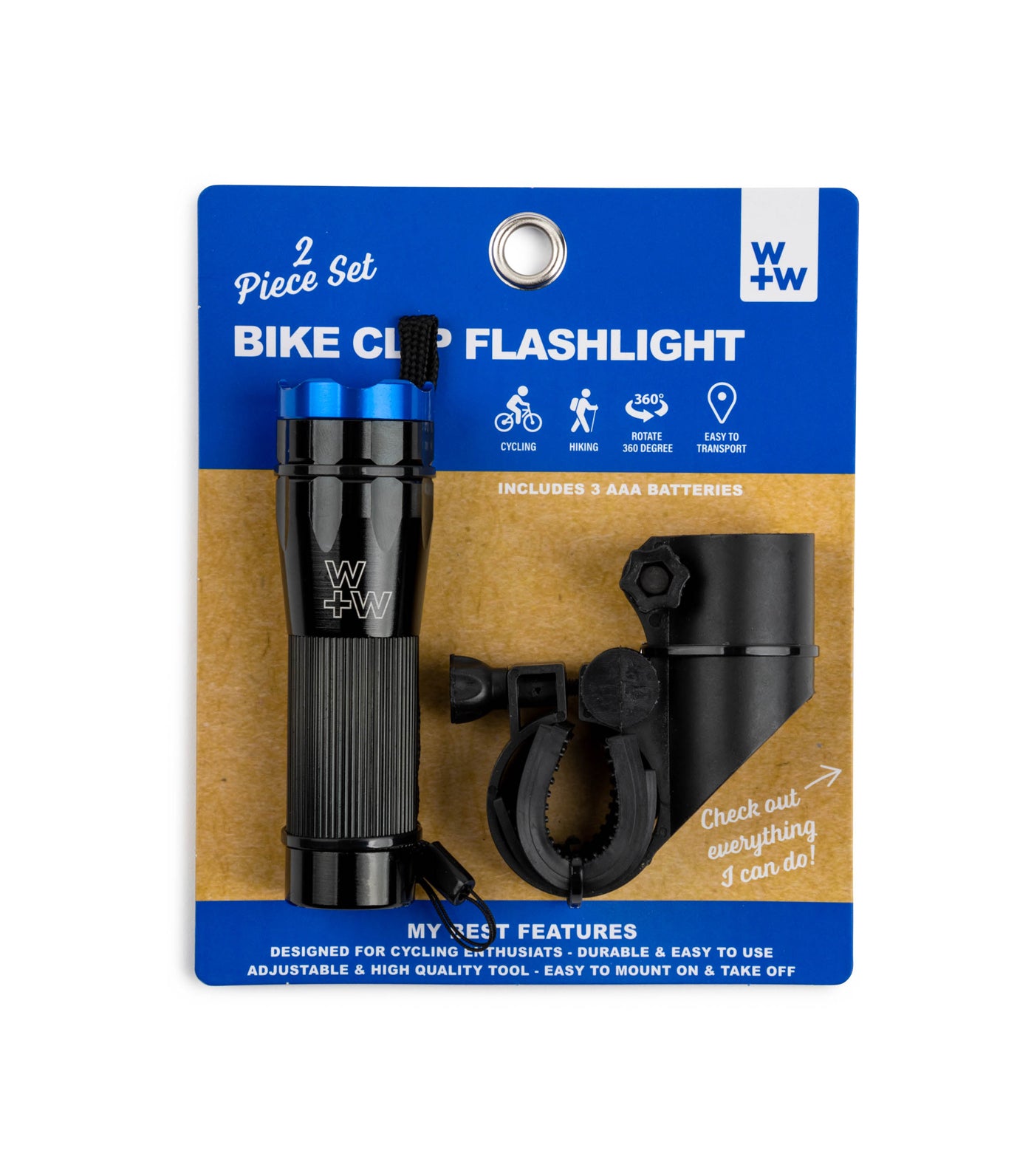Bike Clip Flashlight Blue