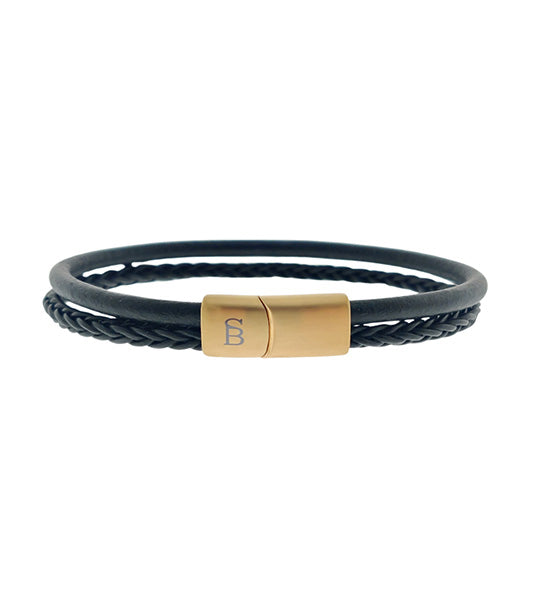 Denby Leather Bracelet Gold Black