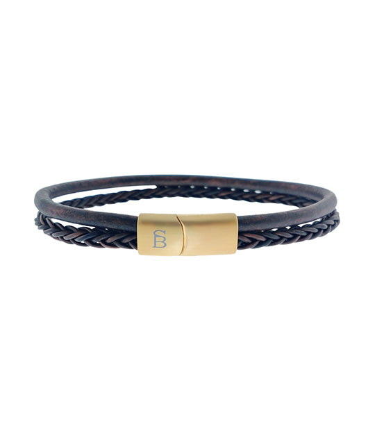 Denby Leather Bracelet Gold Brown