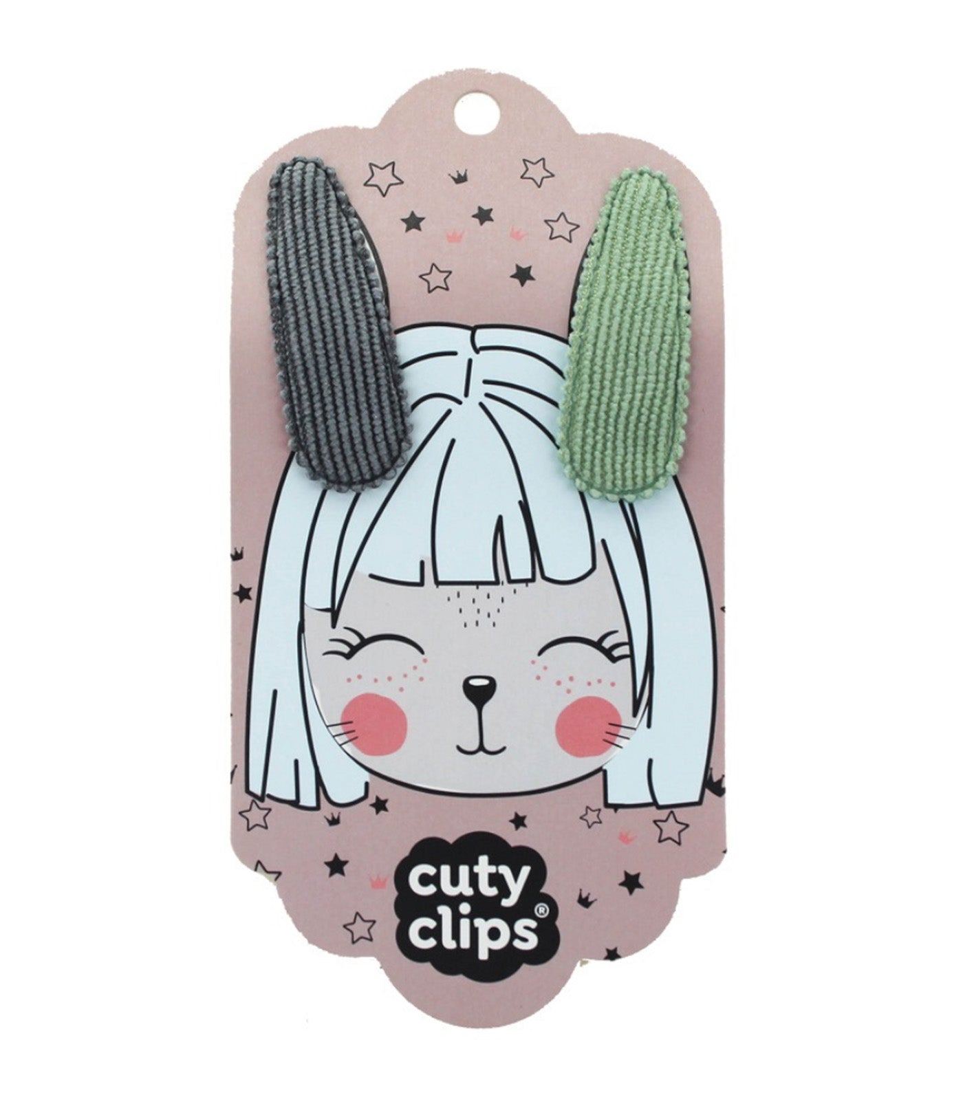 Snails Cuty Clips Bunny Ears No. 4 Gray/Green