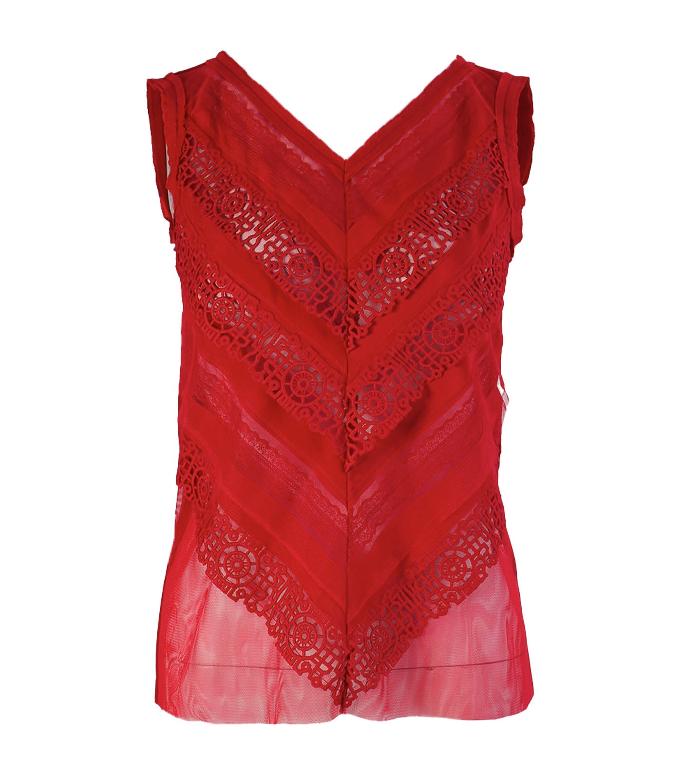 Metasign Lace With Rigid Netting Top Red