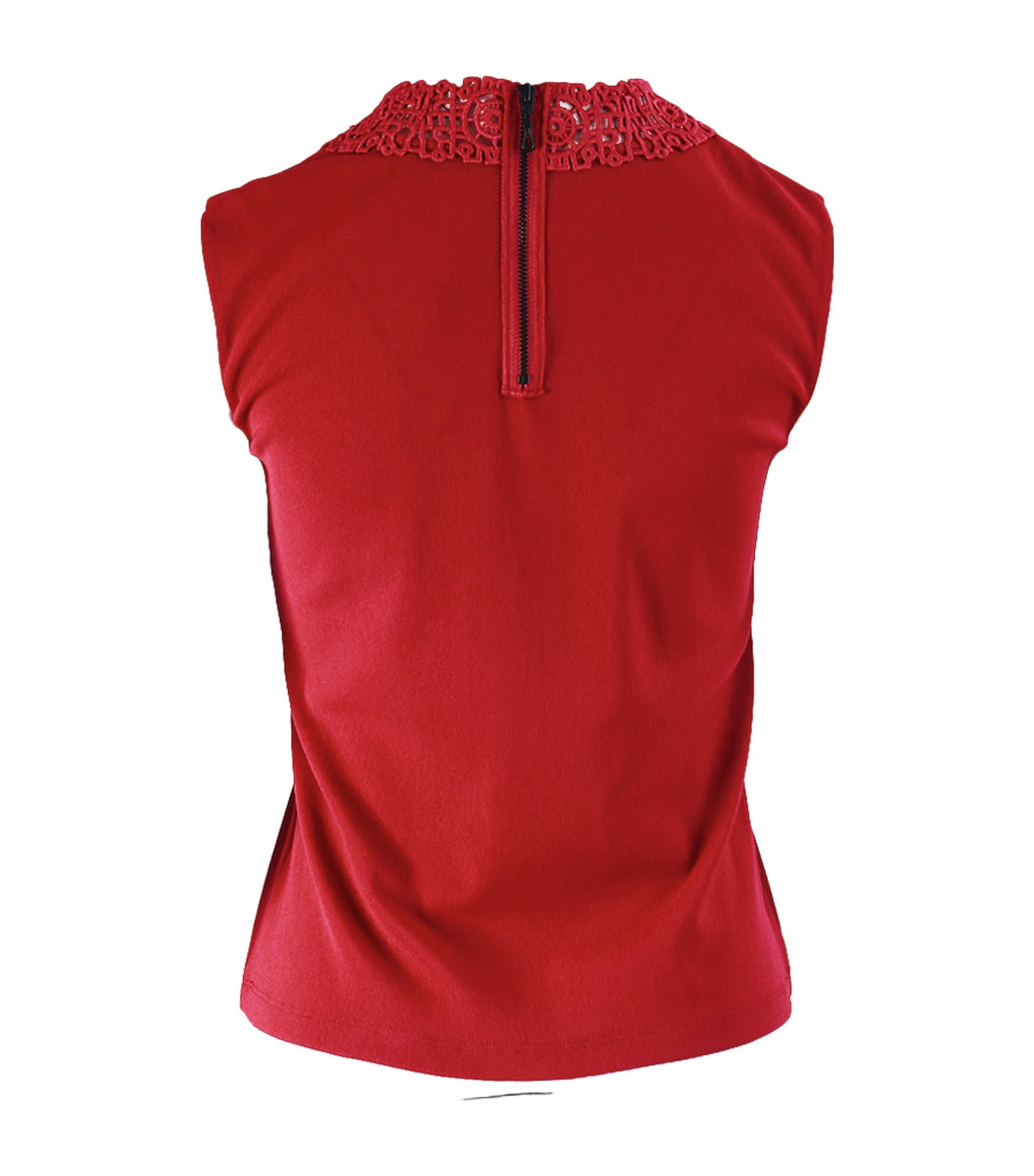 Solid Net With Metasign Lace Top Red