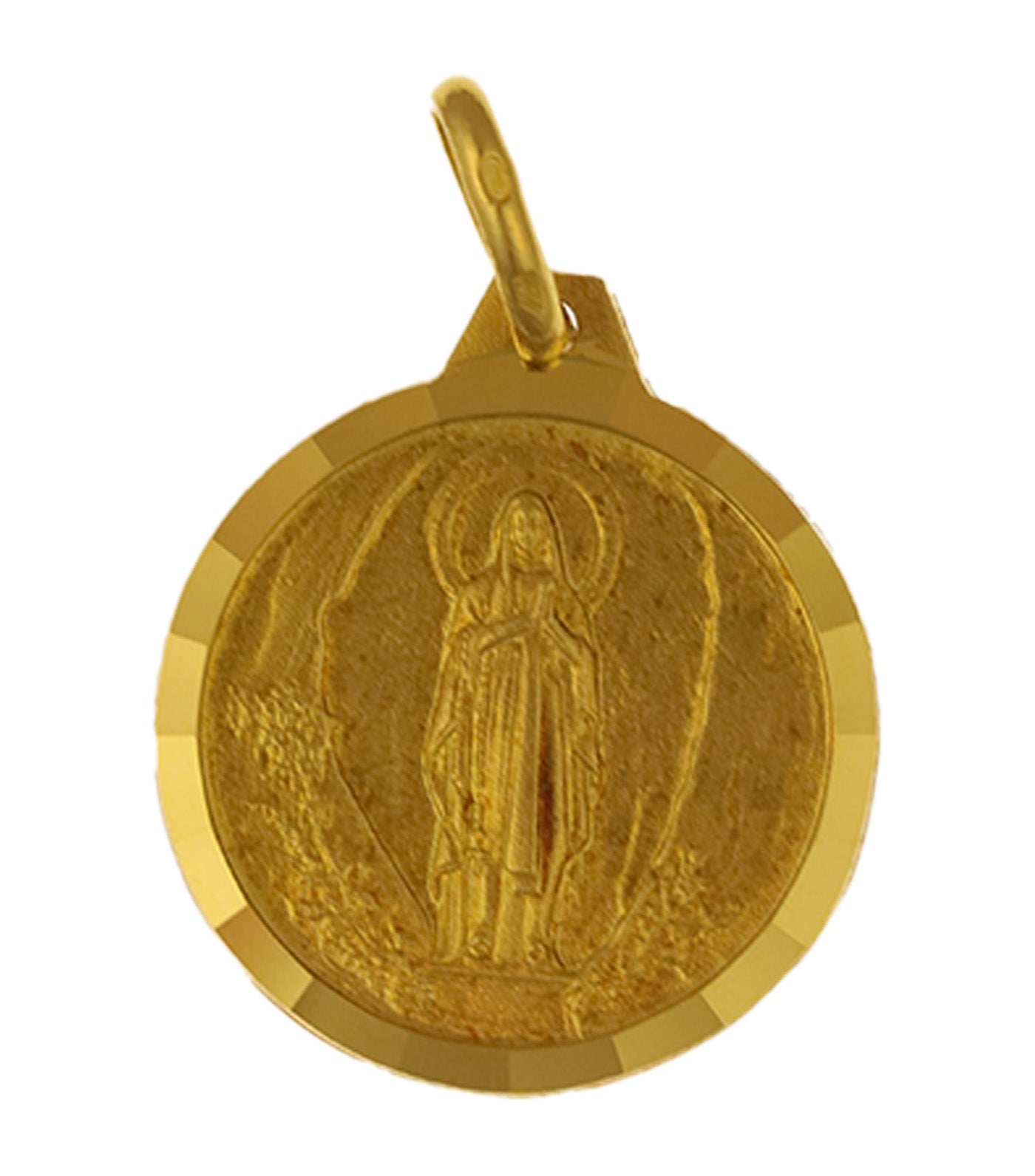 Our Lady of Lourdes Medal 18k Yellow Gold