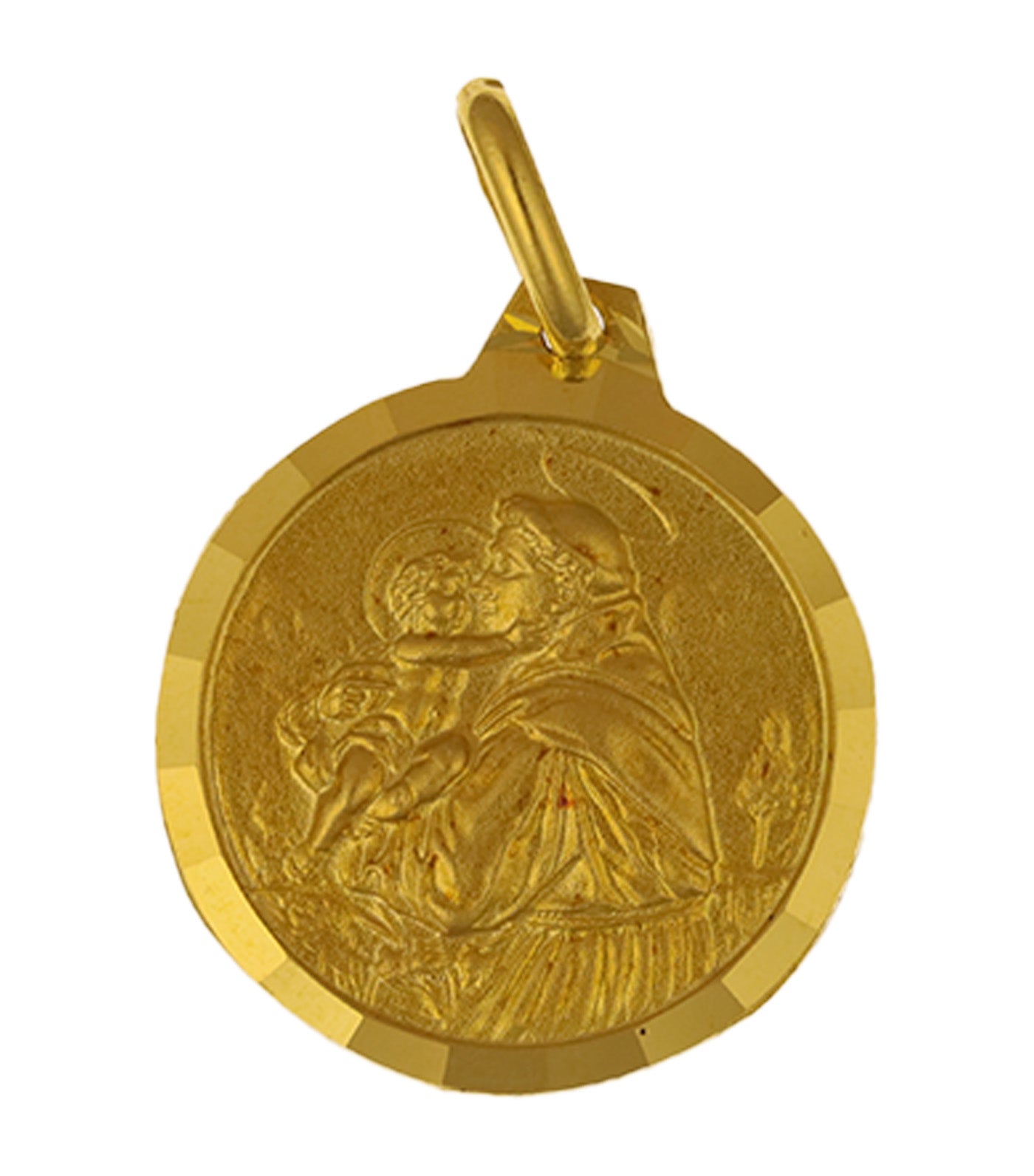 St. Anthony Medal 18k Yellow Gold 16mm