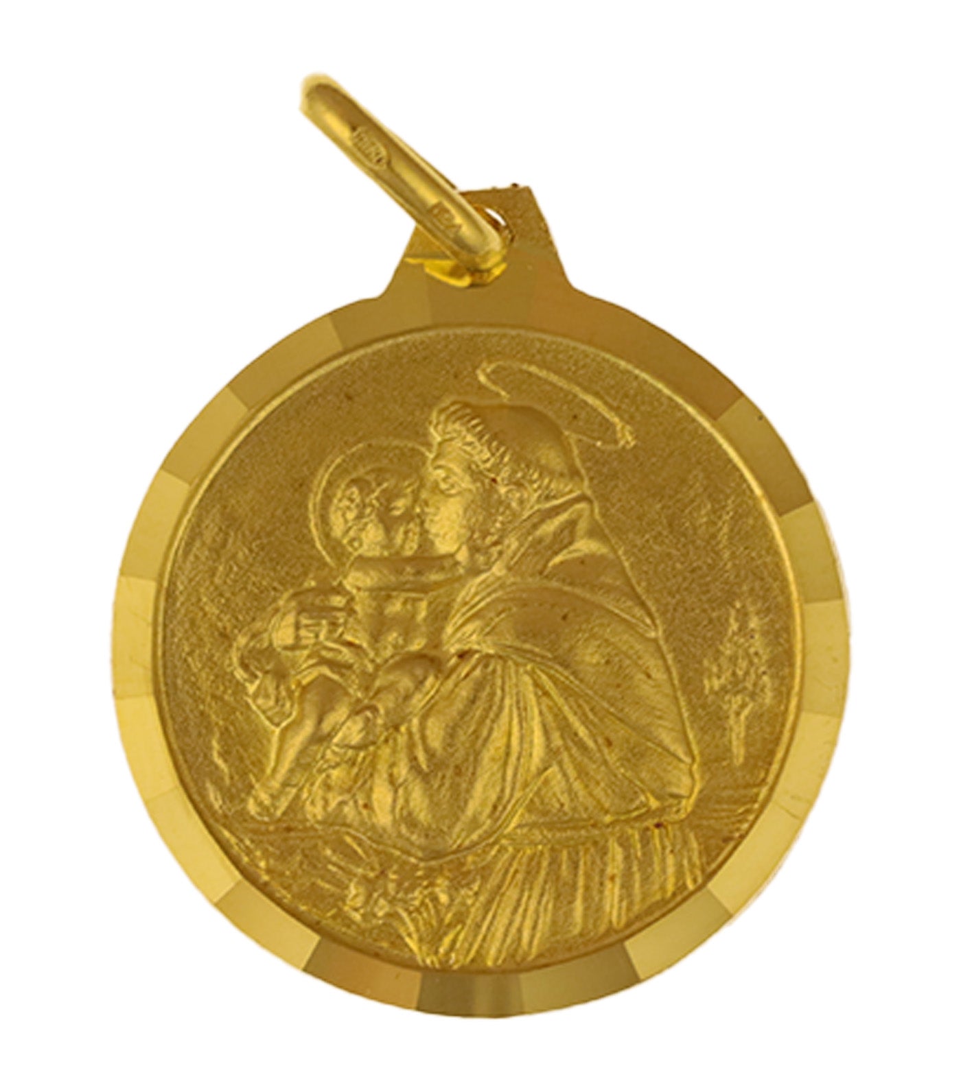 St. Anthony Medal 18k Yellow Gold 18mm