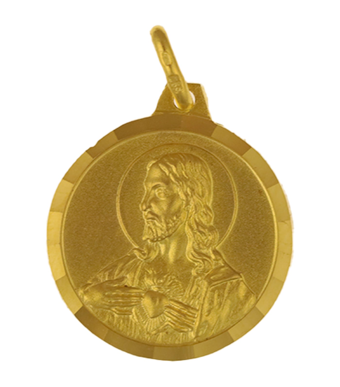 Sacred Heart Medal 18k Yellow Gold 18mm