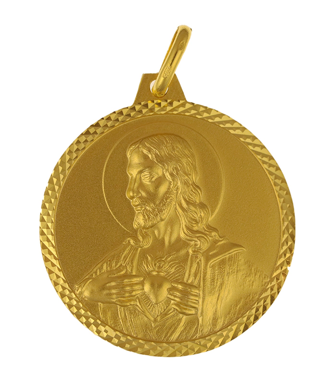 Sacred Heart/Sto Ñino de Cebu Medal 18k Yellow Gold 30mm