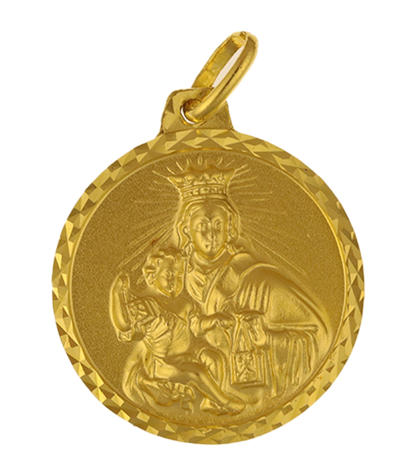 Sacred Heart/Mount Carmel Scapular 18k Yellow Gold 20mm