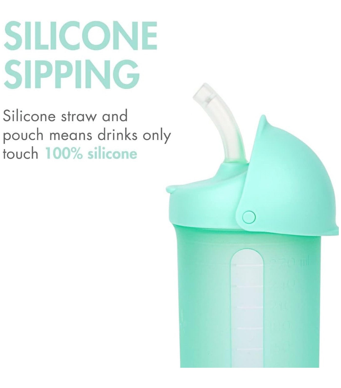 SWIG Spill Proof Silicone Straw Cup 9oz Mint