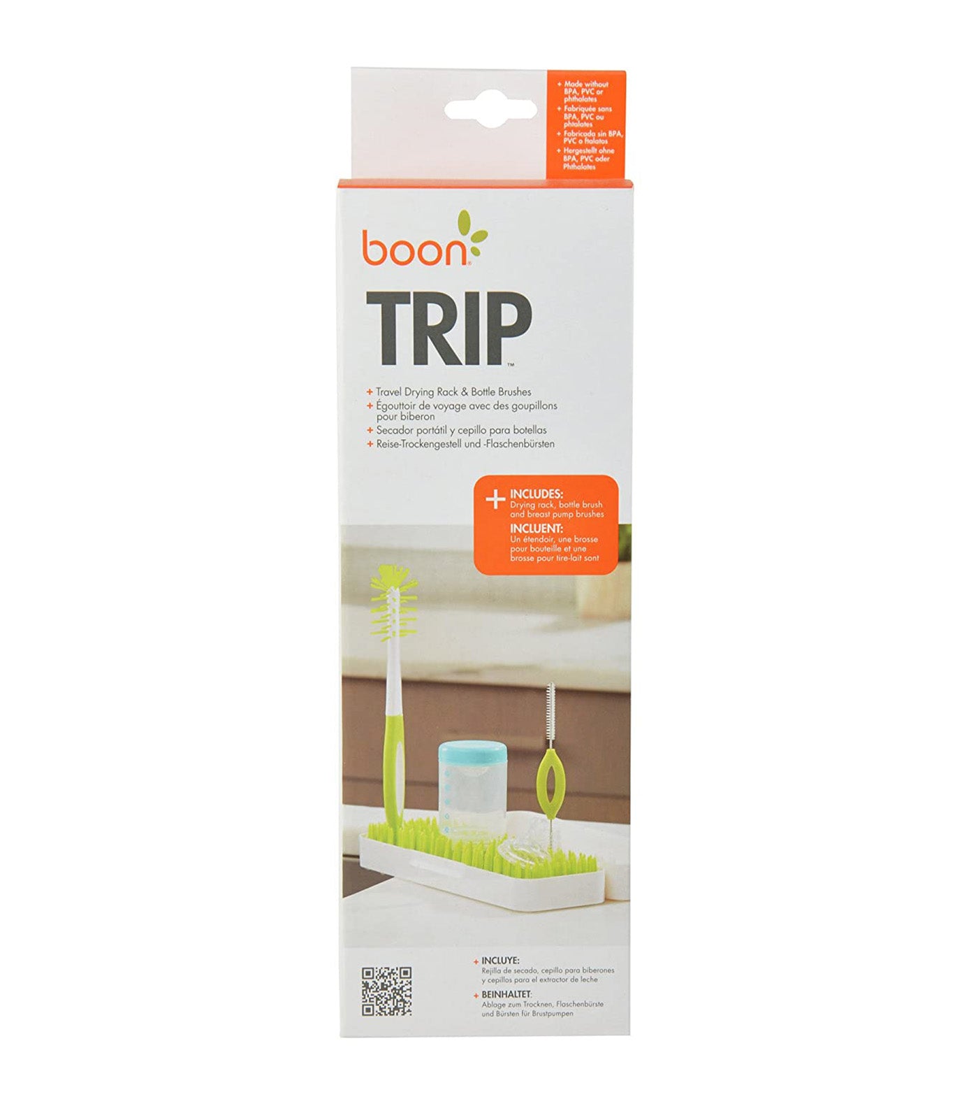 TRIP Travel Drying Rack & Bottle Brushes White/Green