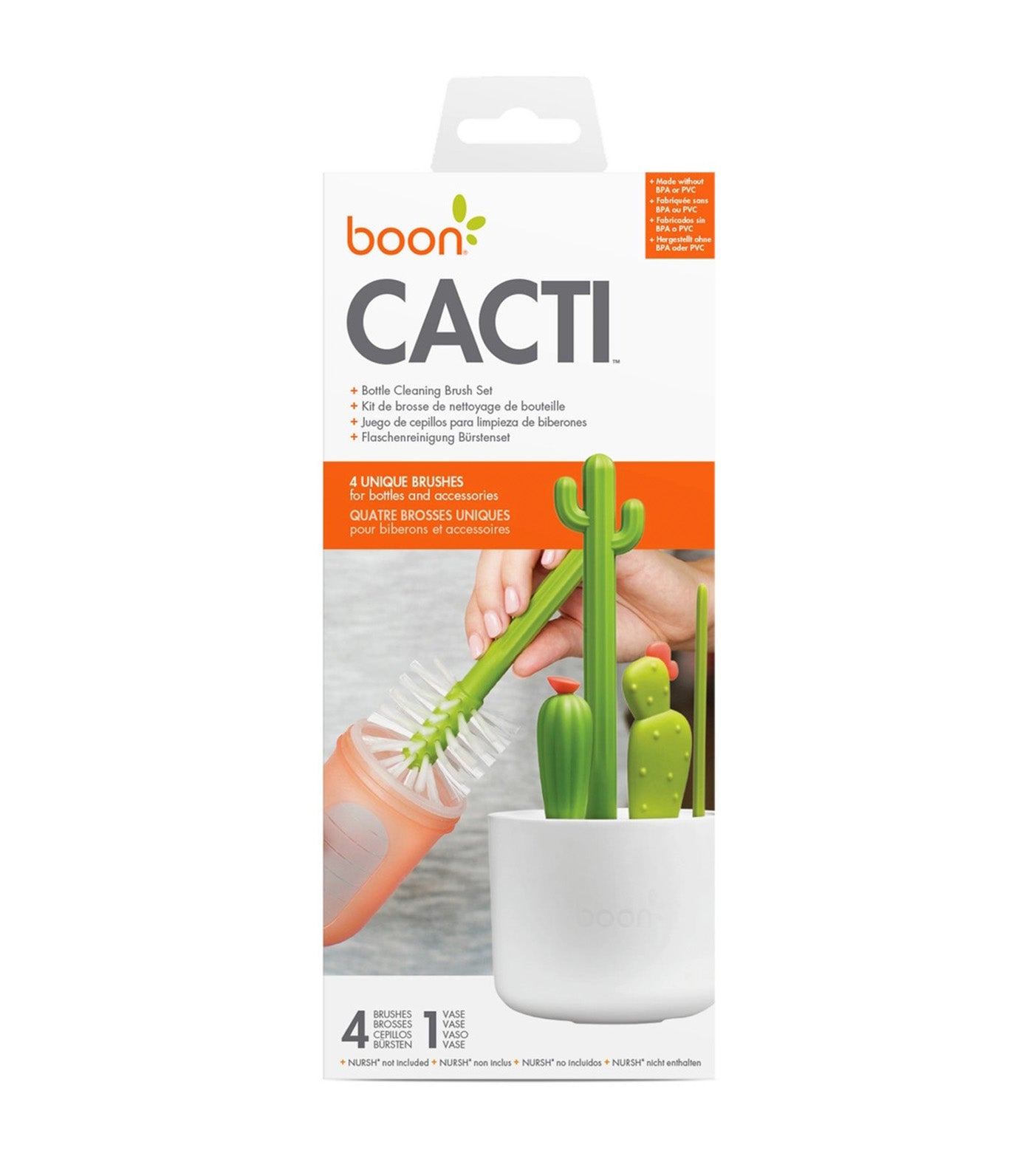 CACTI 4-Piece Bottle Brush Set White/Green
