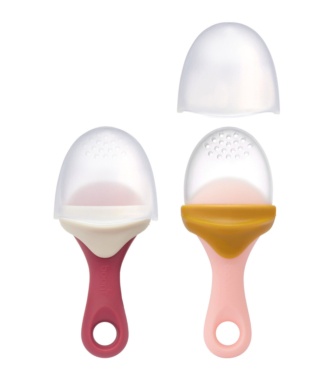 Pulp Silicone Feeder 2 Pack Orange/Pink and White/Mauve