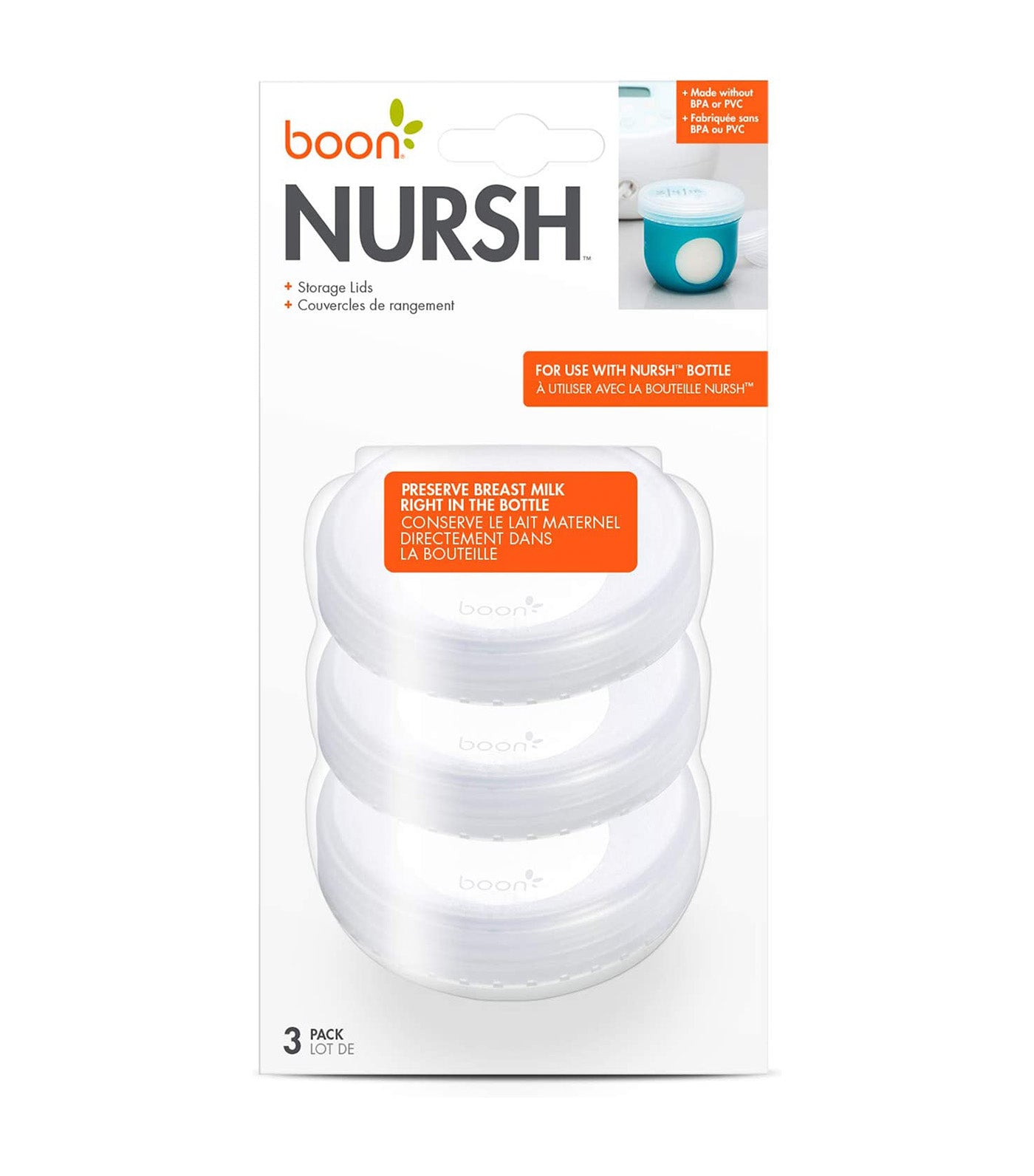 NURSH Storage Cap 3 Pack White