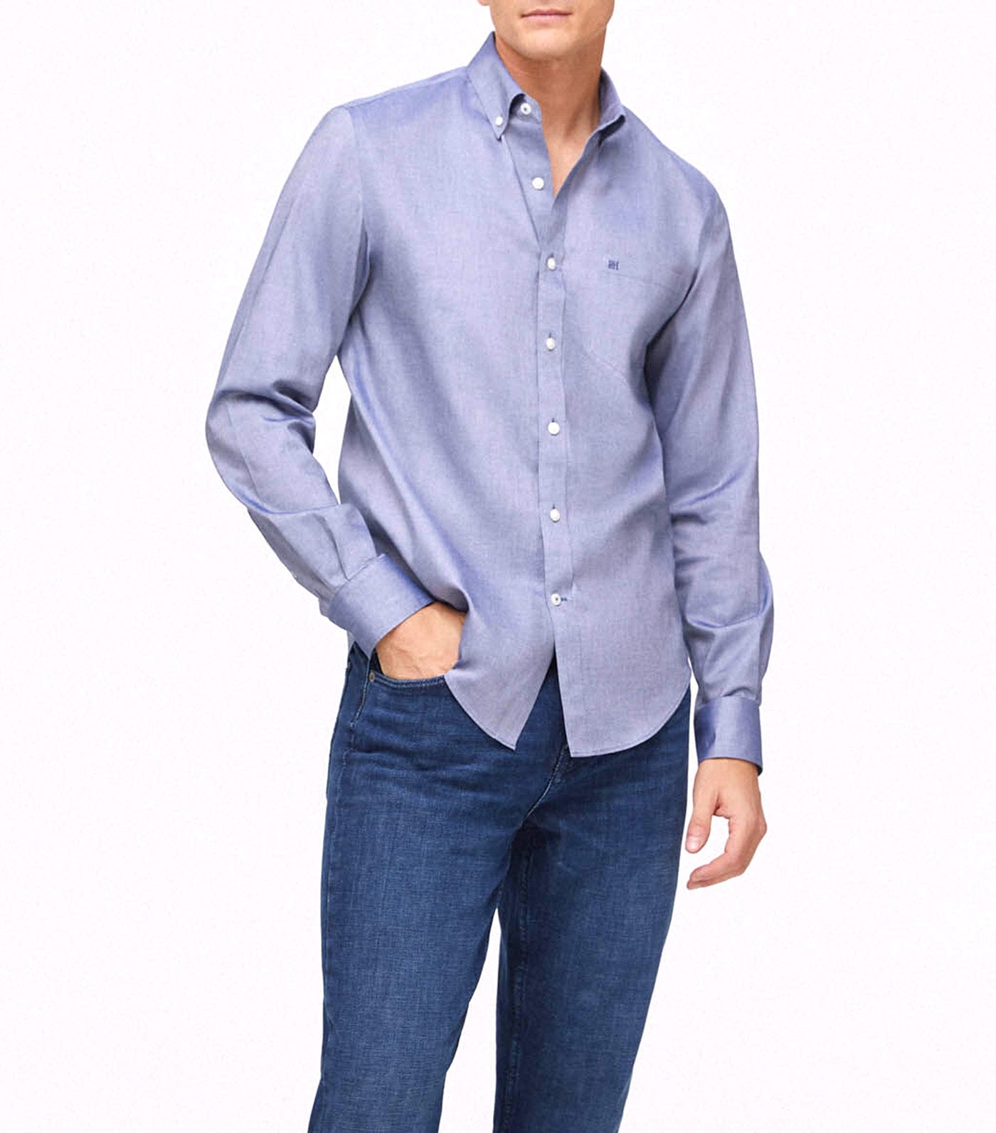 Plain Non Iron Oxford Shirt Medium Blue