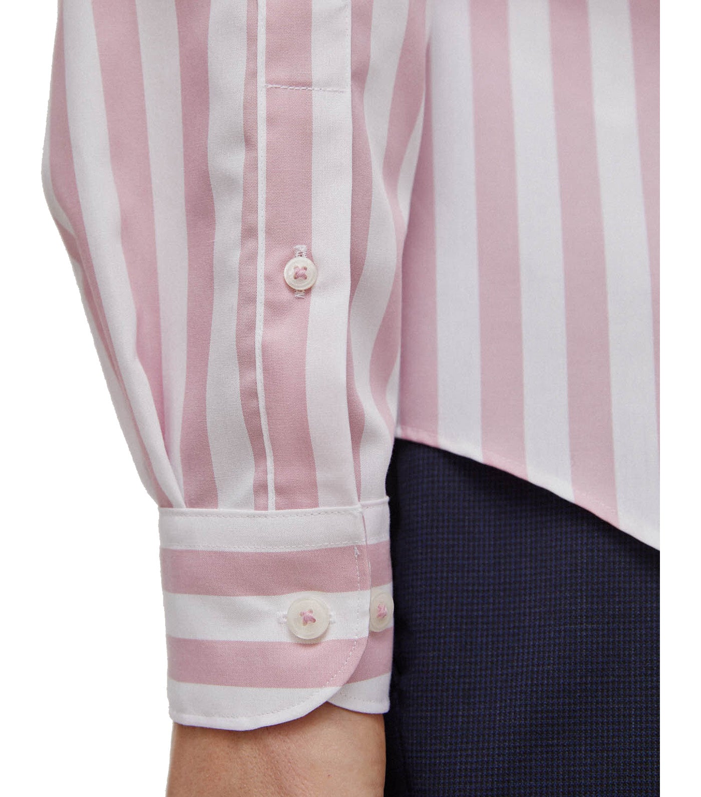 Striped Non-Iron Shirt Pink