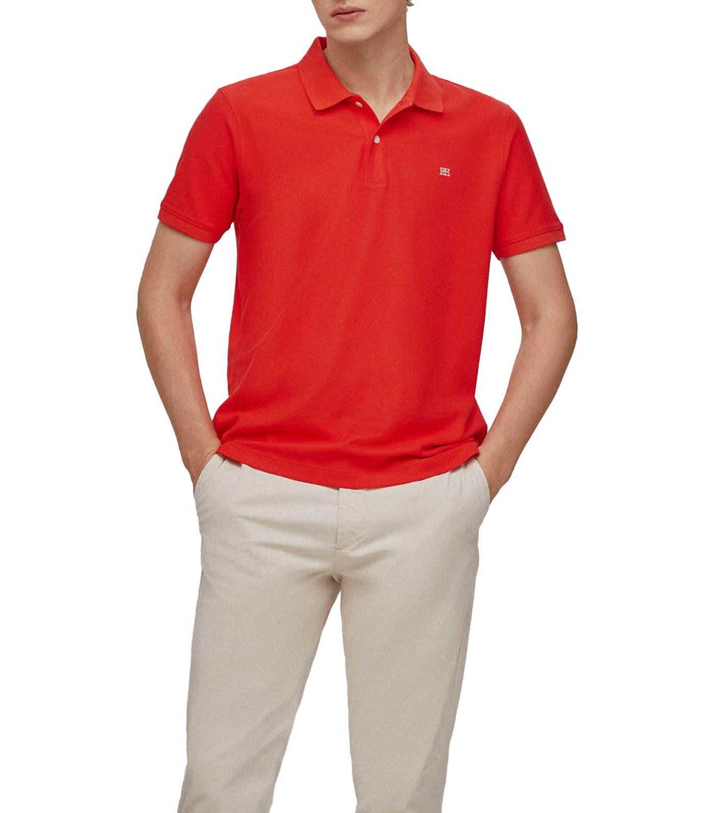 Anti-Odor Slim Fit Polo Shirt Orange