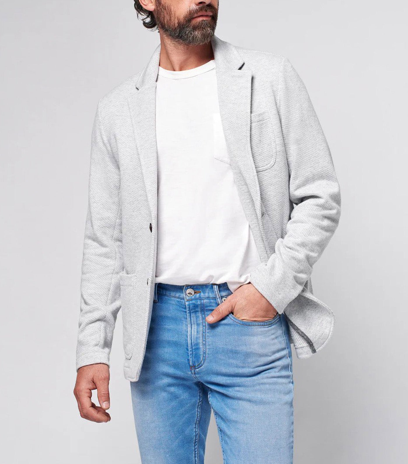 Faherty Inlet Knit Blazer Heather Gray